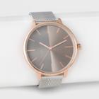 Women's Contrast Dial Mesh Watch - A New Day Silver,