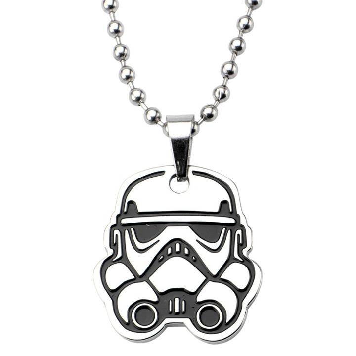 Men's Star Wars Stormtrooper Cut Out Stainless Steel Pendant
