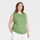 Women's Plus Size Ruched Tank Top - Universal Thread Green