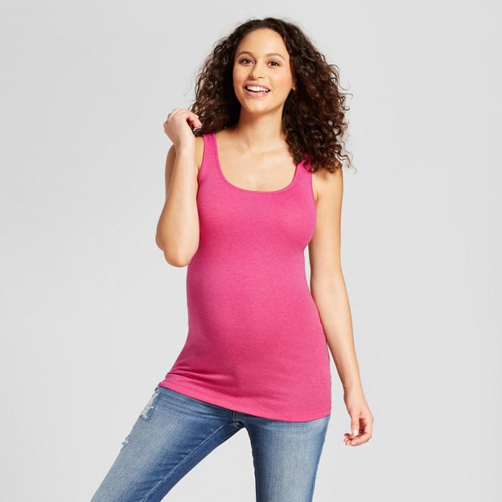 Maternity Scoop Neck Tank - Isabel Maternity By Ingrid & Isabel Very Pink Heather