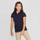 Petitegirls' Short Sleeve Interlock Uniform Polo Shirt - Cat & Jack Navy Xl, Girl's, Blue