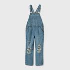 Women's Oversized Distressed Overalls - Wild Fable