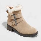 Women's Janet Faux Fur Lined Moto Boots - Universal Thread Taupe
