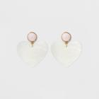 Sugarfix By Baublebar Resin Heart Drop Earrings - White, Girl's