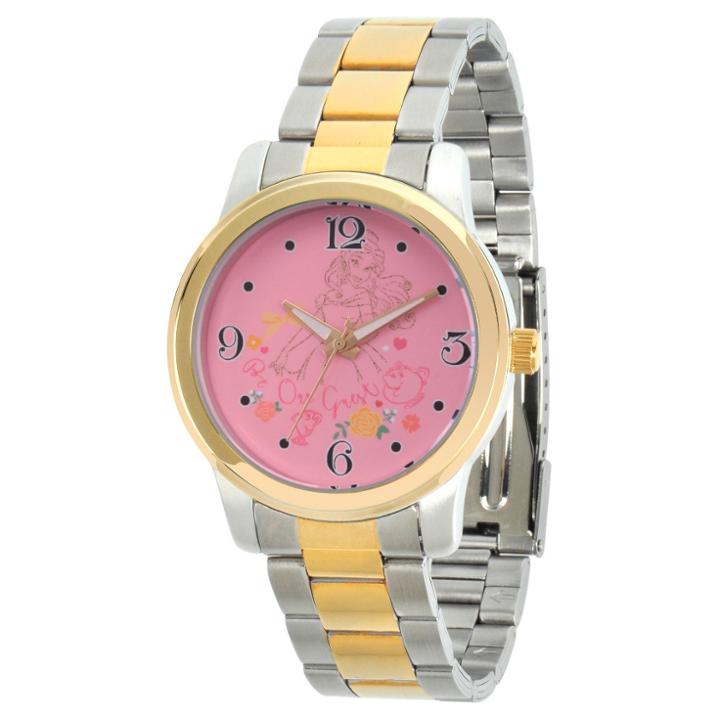 Women's Disney Princess Belle Two Tone Alloy Watch - Two Tone, Size: Small,