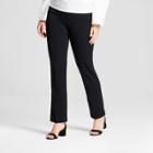 Women's Straight Leg Curvy Bi-stretch Twill Pants - A New Day Black 12l,