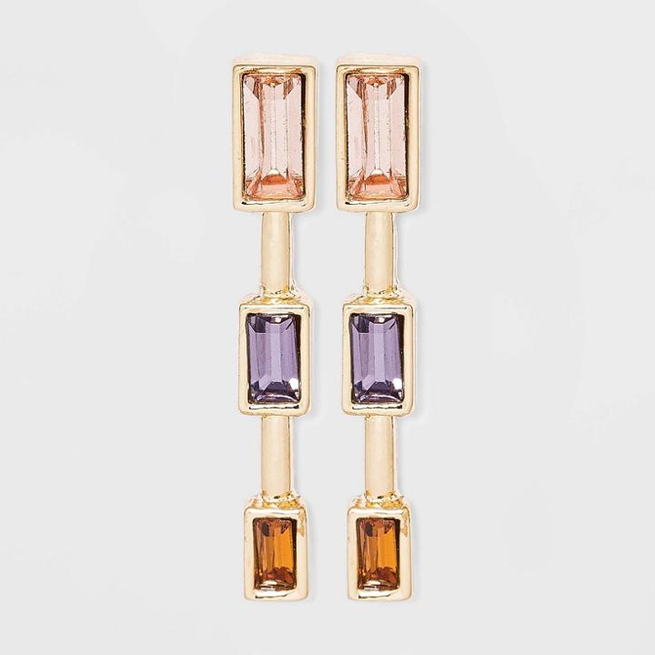 Multi Baguette Stone Post Earrings - A New Day ,