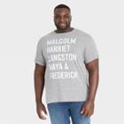 Well Worn Black History Month Men's Big & Tall Names Short Sleeve T-shirt - Gray