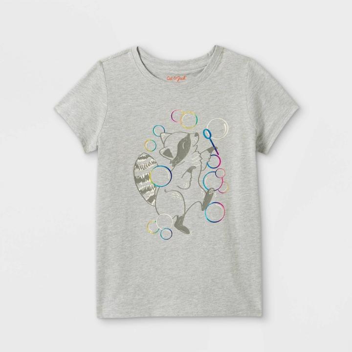 Girls' Printed Graphic Short Sleeve T-shirt - Cat & Jack Heather Gray