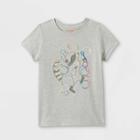 Girls' Printed Graphic Short Sleeve T-shirt - Cat & Jack Heather Gray