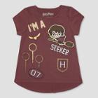 Toddler Girls' Harry Potter I'm A Seeker Short Sleeve T-shirt - Brown