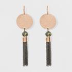 Coin, Glitzy, And Chain Tassel Earrings - A New Day Rose Gold
