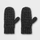 Women's Hand Knit Lined Mittens - Universal Thread Black