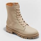 Women's Saylor Lace-up Combat Boots - A New Day Taupe