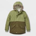 Boys' Colorblock Parka Jacket - Cat & Jack Olive Green