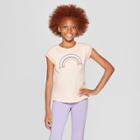 Girls' Rainbow Graphic Short Sleeve T-shirt - Cat & Jack Peach