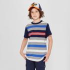 Boys' Short Sleeve Stripe T-shirt - Cat & Jack Navy/gray