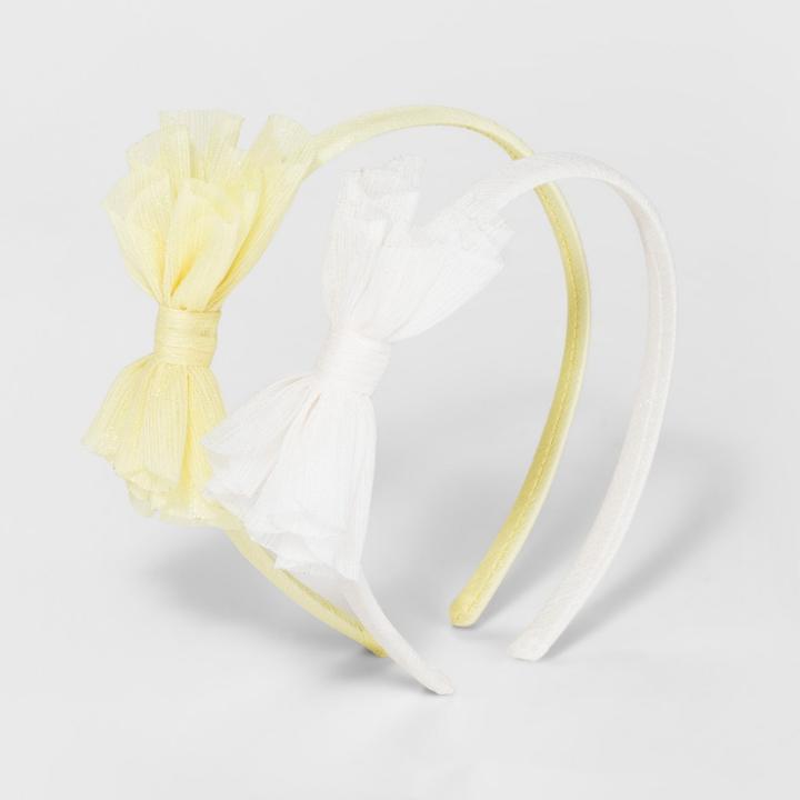 Girls' 2pk Shimmer Chiffon Bow Headband - Cat & Jack Yellow