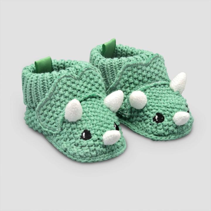 Baby Boys' Knitted Dino Slipper Nb - Just One You Made By Carter's Green Newborn, Boy's