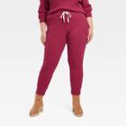 Women's Plus Size Waffle Knit Jogger Pants - Universal Thread Red