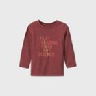 Toddler Boys' Long Sleeve Learn Graphic T-shirt - Cat & Jack Maroon