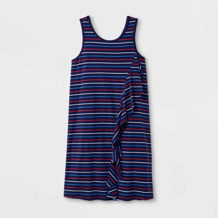 Girls' Sleeveless Stripe Knit Dress - Cat & Jack Blue/red/white