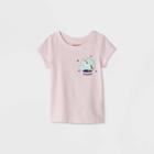 Toddler Girls' Unicorn Snow Globe Short Sleeve T-shirt - Cat & Jack Blush Pink