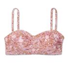 Kona Sol Women's Post-mastectomy Shirred Bandeau Boho Garden Bikini Top - Kona