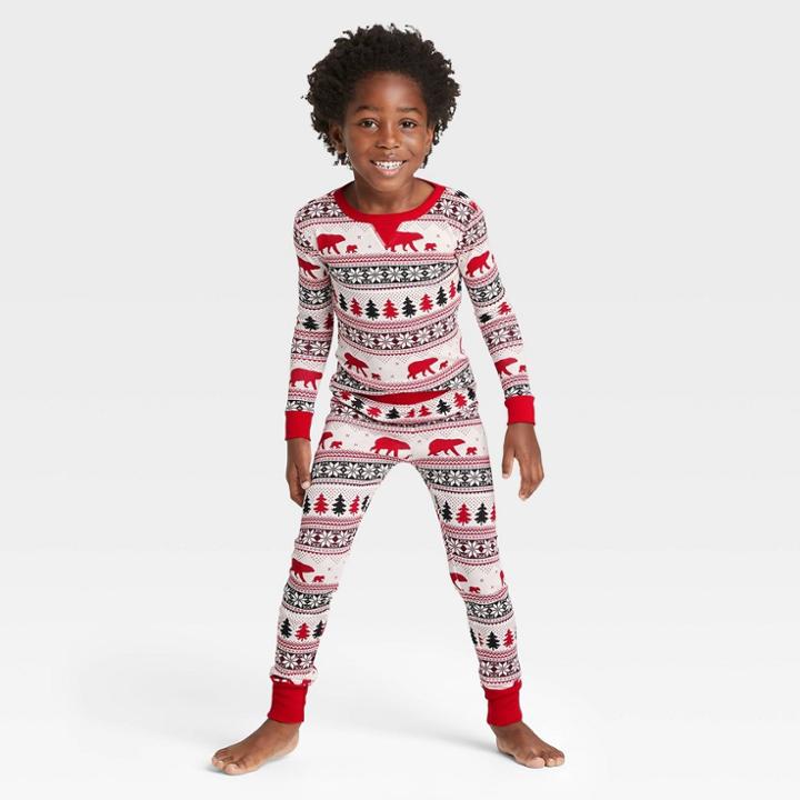 Toddler Holiday Fair Isle Print Matching Family Pajama Set - Wondershop White
