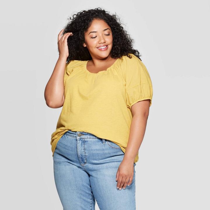 Target Women's Plus Size Puff Short Sleeve Crewneck T-shirt - Universal Thread