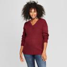 Maternity Back Strap V Pullover - Isabel Maternity By Ingrid & Isabel Dark Red
