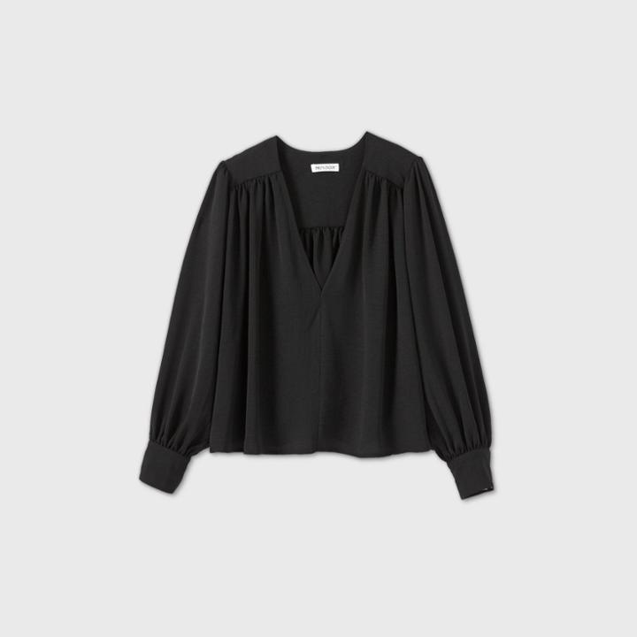 Women's Bishop Long Sleeve Blouse - Prologue Black