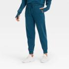 Women's Mid-rise French Terry Acid Wash Jogger Pants - Joylab Blue