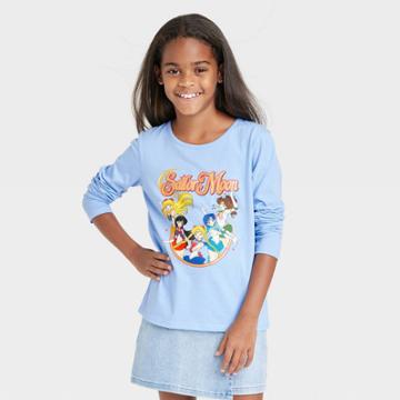 Girls' Sailor Moon Long Sleeve Graphic T-shirt - Blue