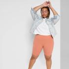 Women's Plus Size High-rise Bike Shorts - Wild Fable Deep Orange 1x, Women's,