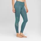 Women's Comfort High-waisted 7/8 Leggings With Mesh Panel And Side Pockets - Joylab Mediterranean Blue