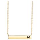 Distributed By Target Women's Sterling Silver Station Bar Initial 'm' Necklace - Gold