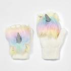 Girls' Unicorn Flip Flop Gloves - Cat & Jack Cream One Size, Ivory