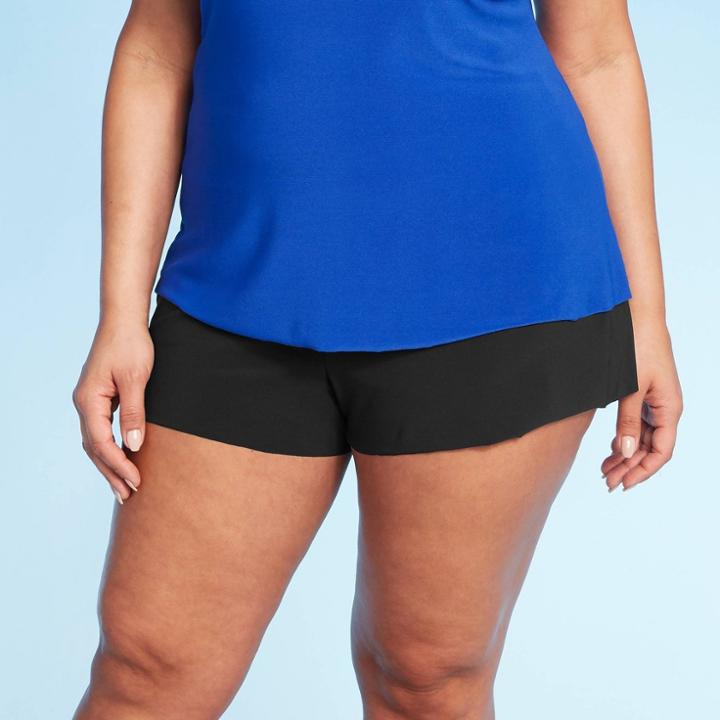 Women's Swim Shorts - Aqua Green Black S, Blue/black/green