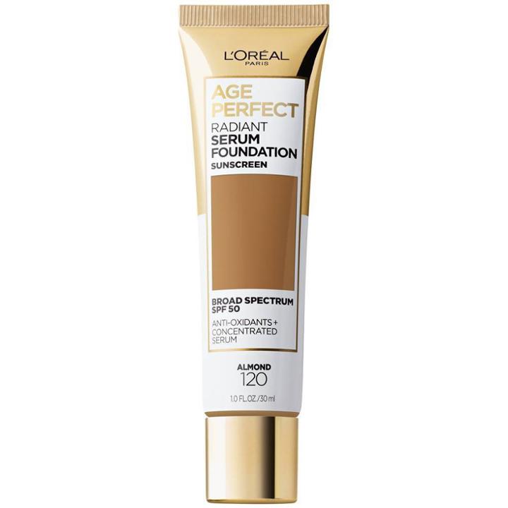 L'oreal Paris Age Perfect Radiant Serum Foundation With Spf 50 Almond - 1 Fl Oz, Brown