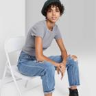 Women's Short Sleeve Thermal Baby T-shirt - Wild Fable Heather Gray