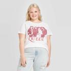Bravado Women's Queen Plus Size Short Sleeve T-shirt (juniors') - White 1x, Women's,