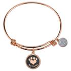 Distributed By Target Women's Stainless Steel Best Friends Paw Expandable Bangle - Gold Rose