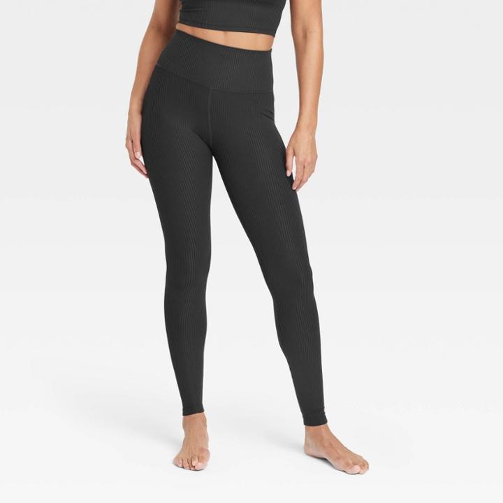 Women's Rib Curvy Leggings - All In Motion Black
