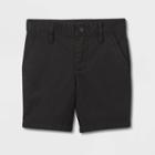 Toddler Boys' Stretch Flat Front Uniform Chino Shorts - Cat & Jack Black