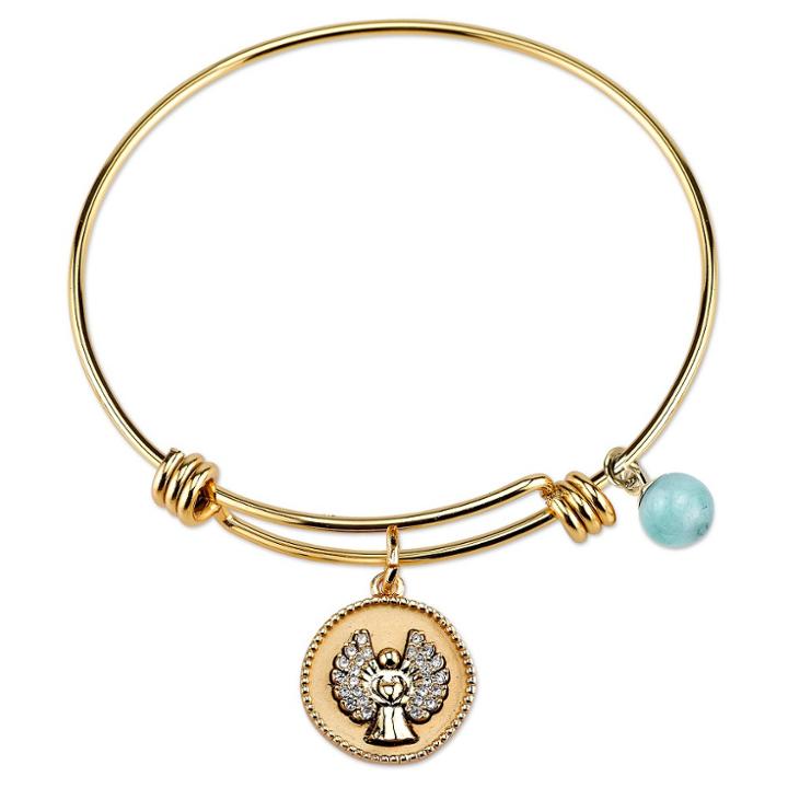 Target Women's Stainless Steel Angels Expandable Bracelet - Gold