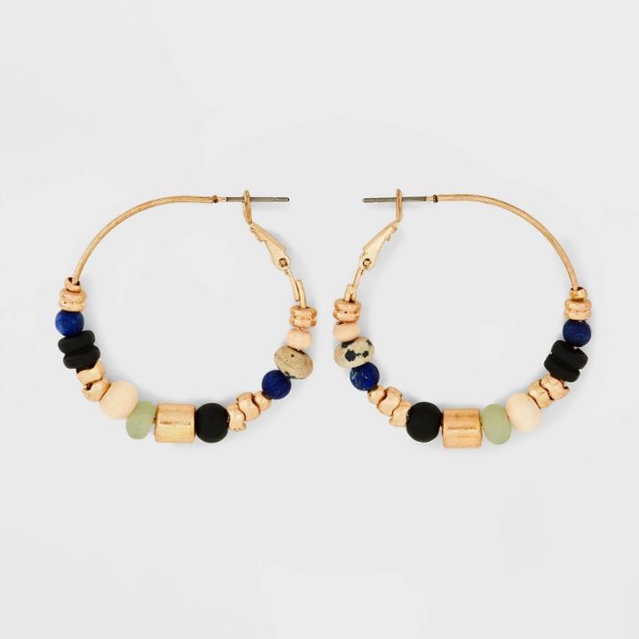 Semi-precious Lapis Hoop Earrings - Universal Thread Blue