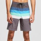 Trinity Collective Men's 8.5 Striped Vector Scallop Board Shorts - Trinity Black