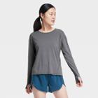 Women's Long Sleeve Run T-shirt - All In Motion Charcoal Gray S, Women's, Size: Small, Grey Gray