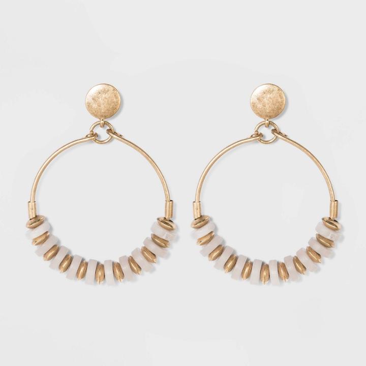 Wire Threaded Semi-precious Rose Quartz Orbital Earrings - Universal Thread Pink, Women's,